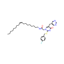 CCCCCCCC/C=C\CCCCCCCCNC(=O)Cn1cc(Cc2cncnc2)c(=O)nc1SCc1ccc(F)cc1 ZINC000038153286