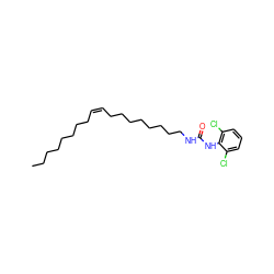 CCCCCCCC/C=C\CCCCCCCCNC(=O)Nc1c(Cl)cccc1Cl ZINC000036349636