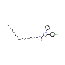 CCCCCCCC/C=C\CCCCCCCCNC(=O)c1cc(-c2ccc(Cl)cc2)n(-c2ccccc2)n1 ZINC000044352615