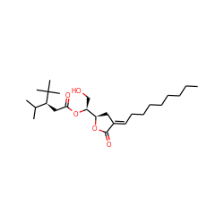 CCCCCCCC/C=C1\C[C@H]([C@H](CO)OC(=O)C[C@@H](C(C)C)C(C)(C)C)OC1=O ZINC000034800417