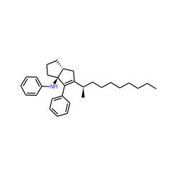 CCCCCCCC[C@@H](C)C1=C(c2ccccc2)[C@]2(Nc3ccccc3)CCC[C@@H]2C1 ZINC000014978542