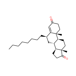 CCCCCCCC[C@@H]1C[C@H]2[C@@H]3CCC(=O)[C@@]3(C)CC[C@@H]2[C@@]2(C)CCC(=O)C=C12 ZINC000135687146
