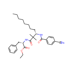 CCCCCCCC[C@H](NC(=O)c1ccc(C#N)cc1)C(C)(C)C(=O)N[C@@H](Cc1ccccc1)C(=O)OCC ZINC000036332083