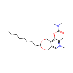 CCCCCCCC[C@H]1OCc2c[n+](C)c(C)c(OC(=O)N(C)C)c2CO1 ZINC000653821675