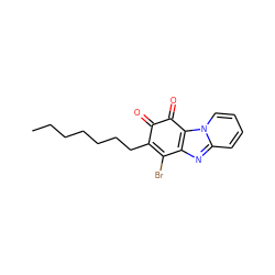 CCCCCCCC1=C(Br)c2nc3ccccn3c2C(=O)C1=O ZINC000103275979