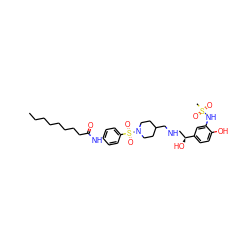 CCCCCCCCC(=O)Nc1ccc(S(=O)(=O)N2CCC(CNC[C@H](O)c3ccc(O)c(NS(C)(=O)=O)c3)CC2)cc1 ZINC000034801612