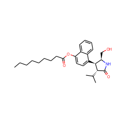 CCCCCCCCC(=O)Oc1ccc([C@H]2[C@@H](CO)NC(=O)[C@@H]2C(C)C)c2ccccc12 ZINC000014114022