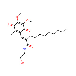 CCCCCCCCC/C(=C\C1=C(C)C(=O)C(OC)=C(OC)C1=O)C(=O)NCCO ZINC000049722991