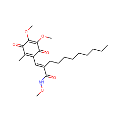 CCCCCCCCC/C(=C\C1=C(C)C(=O)C(OC)=C(OC)C1=O)C(=O)NOC ZINC000169701147