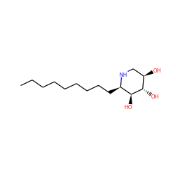 CCCCCCCCC[C@H]1NC[C@@H](O)[C@H](O)[C@H]1O ZINC000043151637