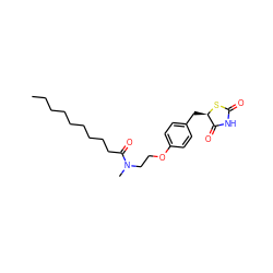 CCCCCCCCCC(=O)N(C)CCOc1ccc(C[C@H]2SC(=O)NC2=O)cc1 ZINC000034717648