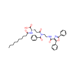 CCCCCCCCCC(=O)N[C@@H](CCC(=O)N(CCNC(=O)c1nc(-c2ccccc2)oc1-c1ccccc1)C(=O)c1ccccc1)C(=O)O ZINC000049899076