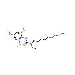 CCCCCCCCCC[C@@H](CC)C(=O)Nc1c(OC)cc(OC)cc1OC ZINC000036349491