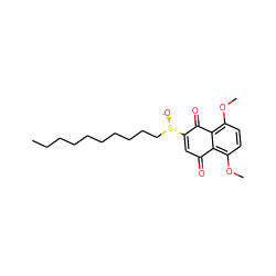 CCCCCCCCCC[S@@+]([O-])C1=CC(=O)c2c(OC)ccc(OC)c2C1=O ZINC000095590843