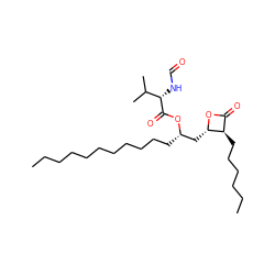 CCCCCCCCCCC[C@@H](C[C@@H]1OC(=O)[C@H]1CCCCCC)OC(=O)[C@@H](NC=O)C(C)C ZINC000044352620