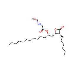 CCCCCCCCCCC[C@@H](C[C@@H]1OC(=O)[C@H]1CCCCCC)OC(=O)CNC=O ZINC000042891260