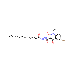 CCCCCCCCCCCC(=O)NNC(=O)c1c(O)c2cc(Br)ccc2n(CC)c1=O ZINC000205283660