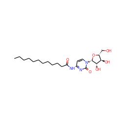 CCCCCCCCCCCC(=O)Nc1ccn([C@@H]2O[C@H](CO)[C@@H](O)[C@@H]2O)c(=O)n1 ZINC000044361096