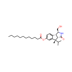 CCCCCCCCCCCC(=O)Oc1ccc2c(c1)[C@@](C)(C(C)C)[C@H]1C(=O)N[C@H](CO)[C@@H]21 ZINC000034800330