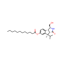 CCCCCCCCCCCC(=O)Oc1ccc2c(c1)[C@](C)(C(C)C)[C@H]1C(=O)N[C@H](CO)[C@@H]21 ZINC000034800332