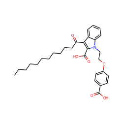 CCCCCCCCCCCC(=O)c1c(C(=O)O)n(CCOc2ccc(C(=O)O)cc2)c2ccccc12 ZINC000014096011