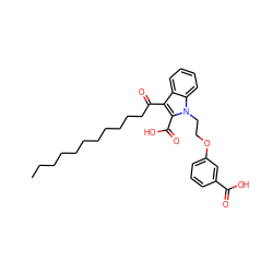 CCCCCCCCCCCC(=O)c1c(C(=O)O)n(CCOc2cccc(C(=O)O)c2)c2ccccc12 ZINC000038158678