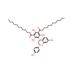 CCCCCCCCCCCC(=O)c1c(O)c(C(=O)CCCCCCCCCCC)c(O)c([C@H]2C[C@@H](c3ccc(O)cc3)Oc3cc(O)ccc32)c1O ZINC000049823272