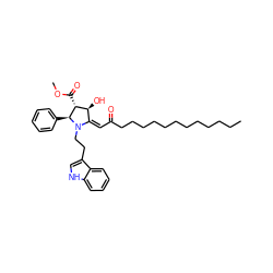 CCCCCCCCCCCCC(=O)/C=C1\[C@H](O)[C@@H](C(=O)OC)[C@H](c2ccccc2)N1CCc1c[nH]c2ccccc12 ZINC000036176401