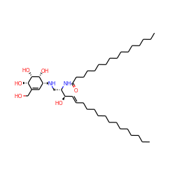 CCCCCCCCCCCCC/C=C/[C@@H](O)[C@H](CN[C@@H]1C=C(CO)[C@H](O)[C@H](O)[C@@H]1O)NC(=O)CCCCCCCCCCCCCCC ZINC000049772010