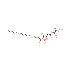 CCCCCCCCCCCCCCCC(=O)C1C(=O)O[C@H](CC(=O)OC(=[N+]=[N-])C(=O)OCC)C1=O ZINC000100894241