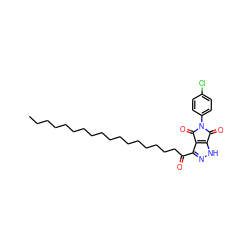 CCCCCCCCCCCCCCCCCC(=O)c1n[nH]c2c1C(=O)N(c1ccc(Cl)cc1)C2=O ZINC000049784175