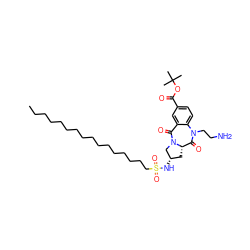 CCCCCCCCCCCCCCCCS(=O)(=O)N[C@H]1C[C@H]2C(=O)N(CCN)c3ccc(C(=O)OC(C)(C)C)cc3C(=O)N2C1 ZINC000150523177