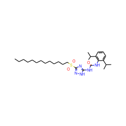 CCCCCCCCCCCCCS(=O)(=O)c1n[nH]c(NC(=O)Nc2c(C(C)C)cccc2C(C)C)n1 ZINC000036350019