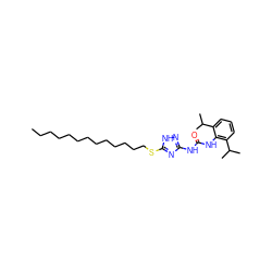 CCCCCCCCCCCCCSc1nc(NC(=O)Nc2c(C(C)C)cccc2C(C)C)n[nH]1 ZINC000036349980