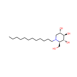 CCCCCCCCCCCCN1C[C@H](O)[C@@H](O)[C@H](O)[C@H]1CO ZINC000044351037