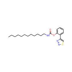 CCCCCCCCCCCCNC(=O)Oc1ccccc1-c1csnn1 ZINC000042966286