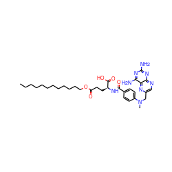 CCCCCCCCCCCCOC(=O)CC[C@H](NC(=O)c1ccc(N(C)Cc2cnc3nc(N)nc(N)c3n2)cc1)C(=O)O ZINC000034801974