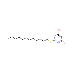 CCCCCCCCCCCCSc1nc(O)cc(=O)[nH]1 ZINC000653819850