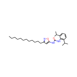 CCCCCCCCCCCCc1cc(NC(=O)Nc2c(C(C)C)cccc2C(C)C)on1 ZINC000014255555