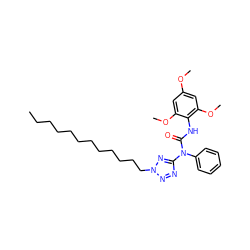 CCCCCCCCCCCCn1nnc(N(C(=O)Nc2c(OC)cc(OC)cc2OC)c2ccccc2)n1 ZINC000014286005