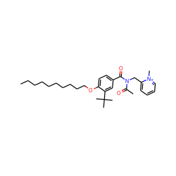 CCCCCCCCCCOc1ccc(C(=O)N(Cc2cccc[n+]2C)C(C)=O)cc1C(C)(C)C ZINC000038361359