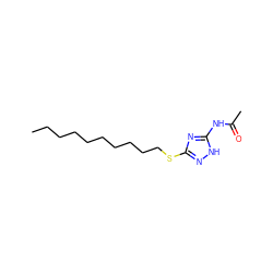 CCCCCCCCCCSc1n[nH]c(NC(C)=O)n1 ZINC000008828603