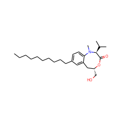 CCCCCCCCCCc1ccc2c(c1)C[C@@H](CO)OC(=O)[C@H](C(C)C)N2C ZINC000034800309