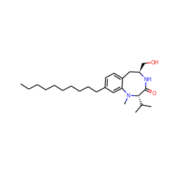 CCCCCCCCCCc1ccc2c(c1)N(C)[C@@H](C(C)C)C(=O)N[C@H](CO)C2 ZINC000034800538