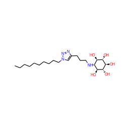 CCCCCCCCCCn1cc(CCCN[C@H]2[C@H](O)[C@@H](O)[C@H](O)[C@@H](O)[C@@H]2O)nn1 ZINC000101345270