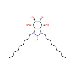 CCCCCCCCCN1C(=O)N(CCCCCCCCC)[C@H]2[C@H](O)[C@@H](O)[C@H](O)[C@@H](O)[C@H]21 ZINC000084603854