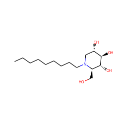 CCCCCCCCCN1C[C@H](O)[C@@H](O)[C@H](O)[C@H]1CO ZINC000014253608