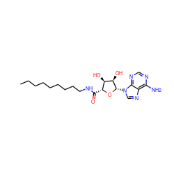 CCCCCCCCCNC(=O)[C@H]1O[C@@H](n2cnc3c(N)ncnc32)[C@H](O)[C@@H]1O ZINC000036176806