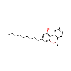 CCCCCCCCCc1cc(O)c2c(c1)OC(C)(C)[C@@H]1CC=C(C)C[C@@H]21 ZINC000036294747