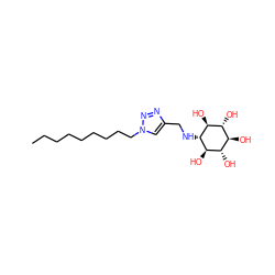 CCCCCCCCCn1cc(CN[C@H]2[C@H](O)[C@@H](O)[C@H](O)[C@@H](O)[C@@H]2O)nn1 ZINC000101345282